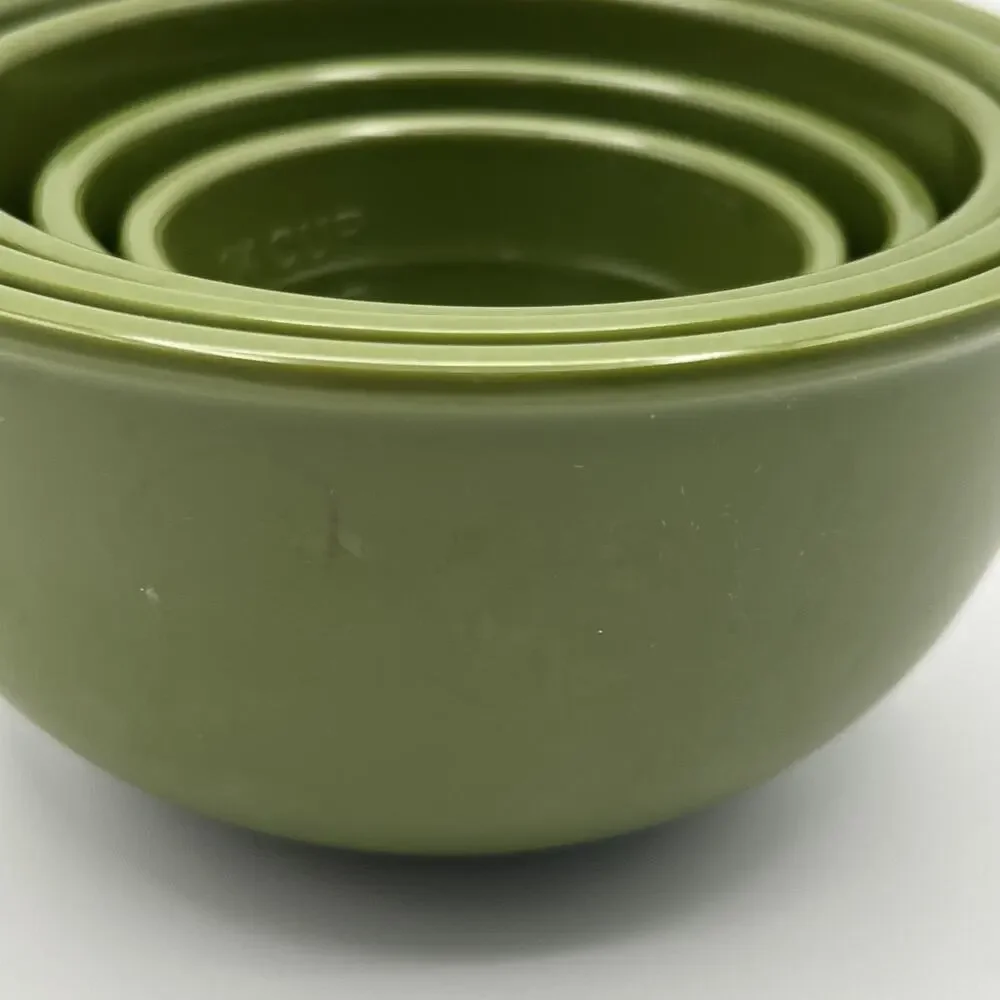 Vintage Melamine Nesting Measuring Cups Green Set Of 5 Palm Nice 1/4 Cup - 2 cup